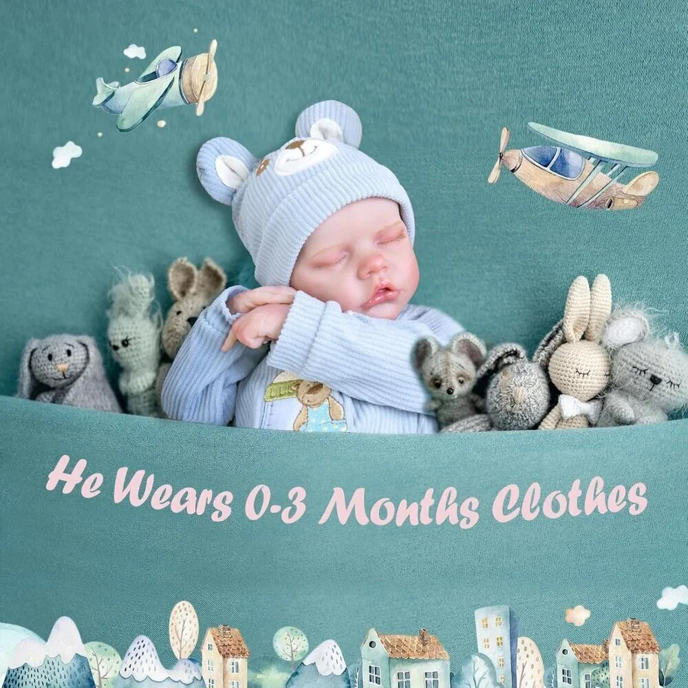 🆕18inch Soft Cloth Body Newborn Baby Poseable Limbs Blue Alijah Doll Baby Boy